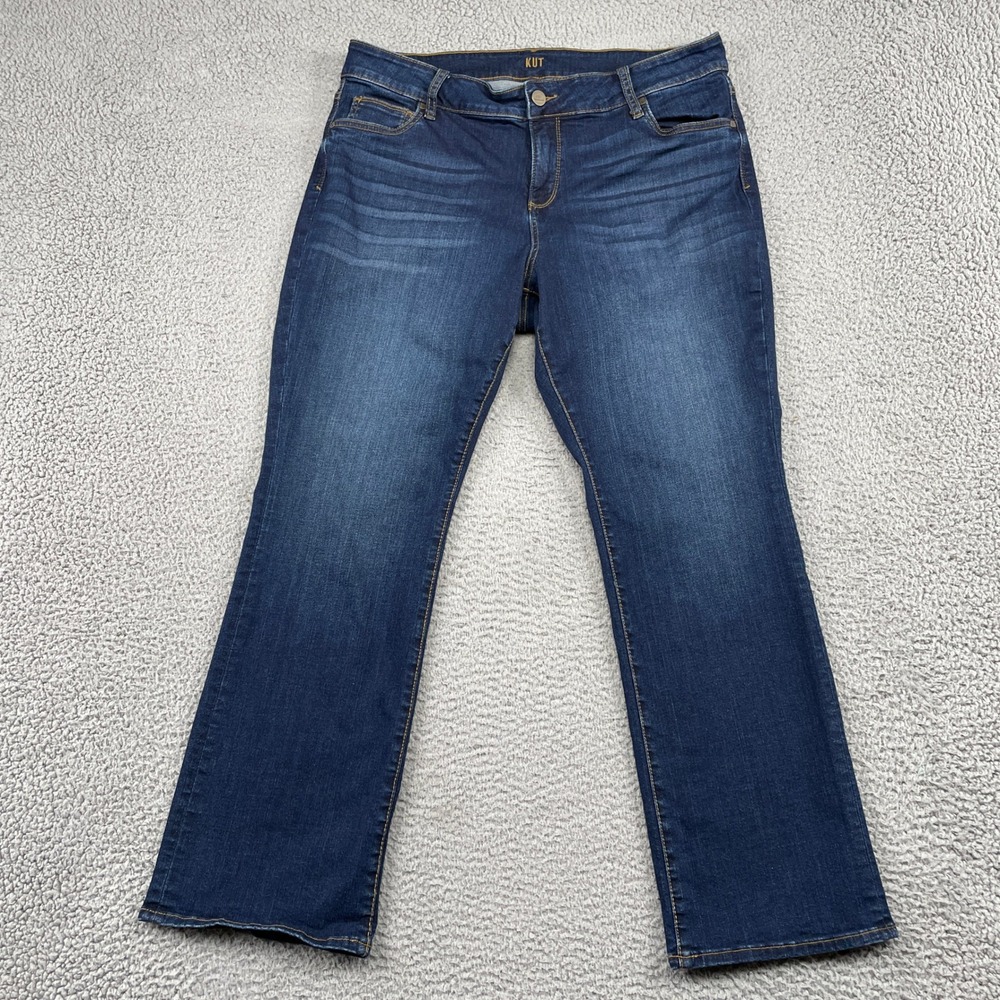 KUT from the Kloth Jeans Women 16W Blue Baby Bootcut Dark Wash Stretch Denim